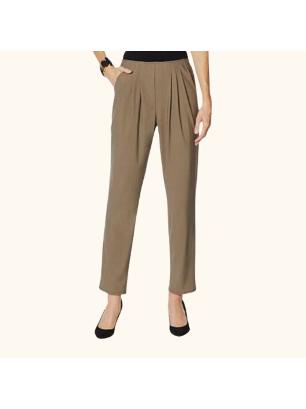 WynneLayers Pleated Stretch Trouser Pants with Pockets   - sc0524B